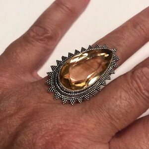 Morganite Stamped 925 Sterling Silver Ring